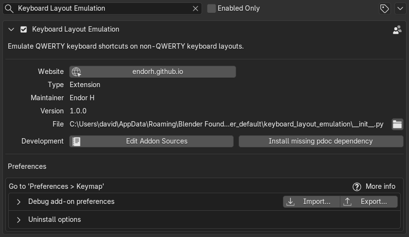Add-on preferences